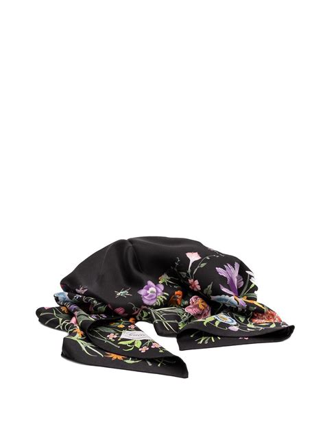 gucci foulard flora nero|gucci floral dresses.